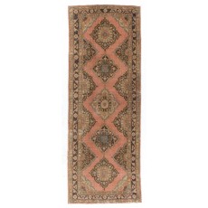 Vintage Anatolian Runner Carpet. Traditional Hand-Knotted Wool Rug for Hallway decor