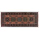Vintage Hand-Knotted Turkish Runner. One of a kind Wool Hallway Carpet