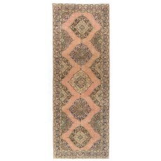 Handmade Vintage Turkish Tribal Runner Rug for Hallway Decor