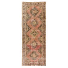 Handmade Vintage Turkish Village Runner Rug for Hallway
