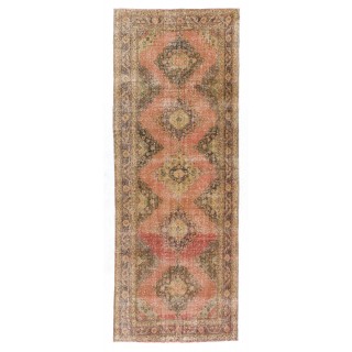 Handmade Vintage Turkish Village Runner Rug for Hallway