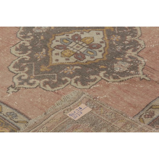 Vintage Turkish Oushak Runner. 100% Wool Village Rug. Soft colors Vintage Turkish Oushak Runner. 100% Wool Village Rug. Soft colors