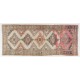 Vintage Oushak Wool Runner Rug. Handmade Turkish Corridor Carpet