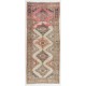 Vintage Oushak Wool Runner Rug. Handmade Turkish Corridor Carpet