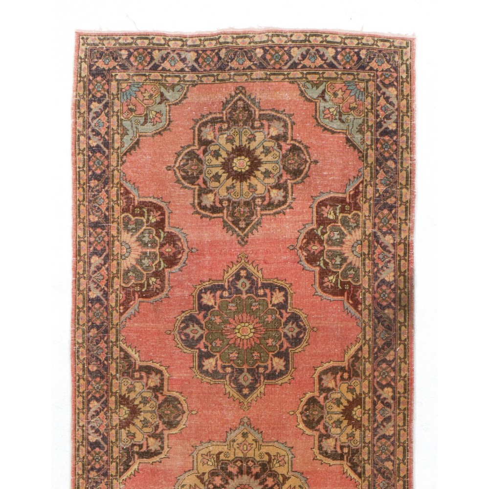 Handmade Vintage Konya-Sille Runner Rug. Tribal Style Hallway Runner