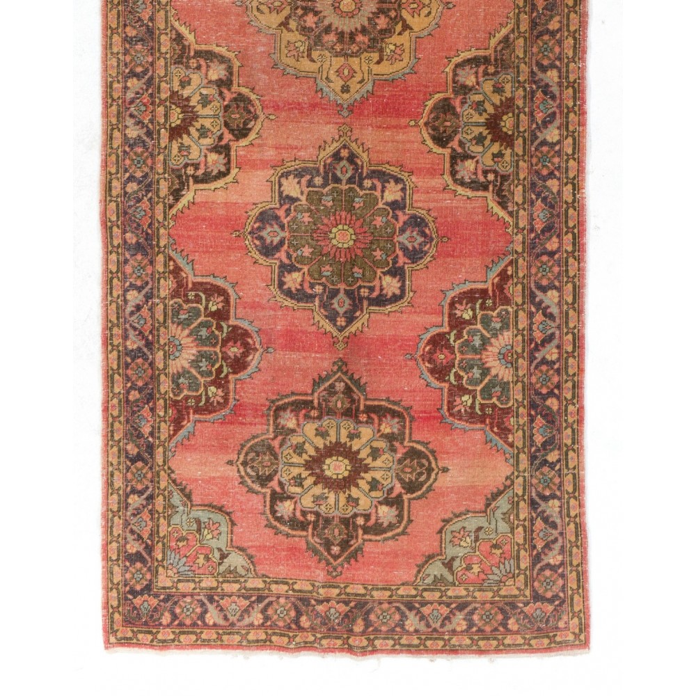 Handmade Vintage Konya-Sille Runner Rug. Tribal Style Hallway Runner