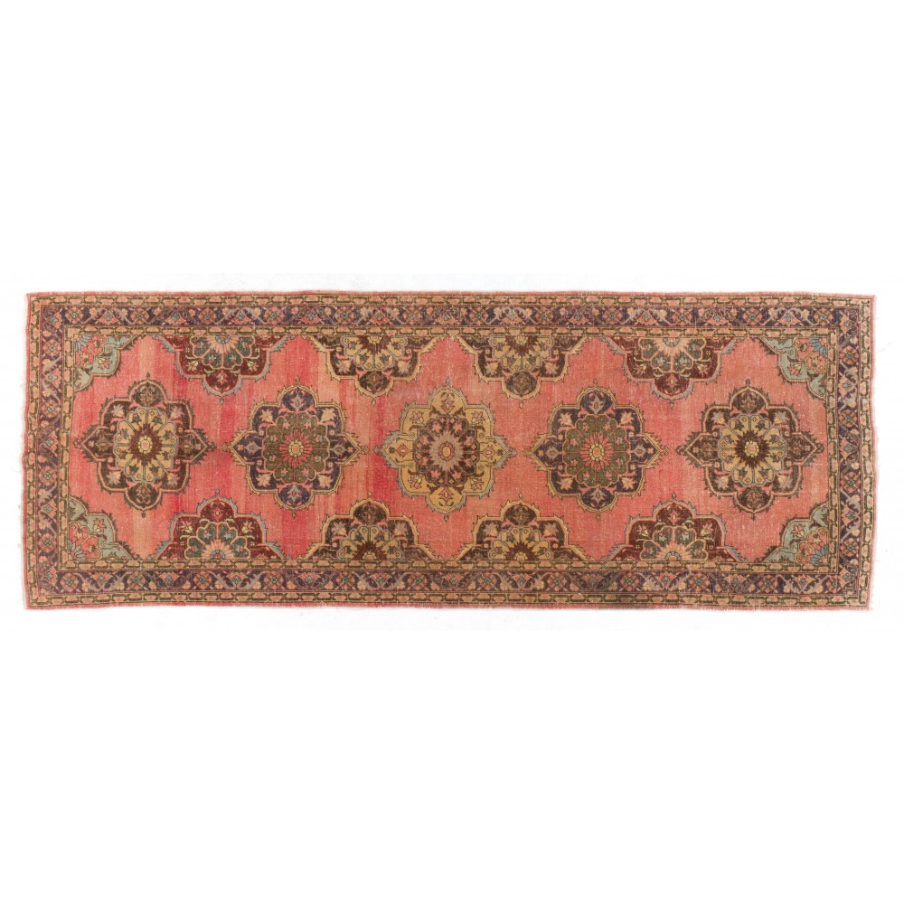 Handmade Vintage Konya-Sille Runner Rug. Tribal Style Hallway Runner