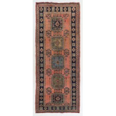One-of-a-Kind Vintage Handmade Turkish Village Runner Rug for Hallway