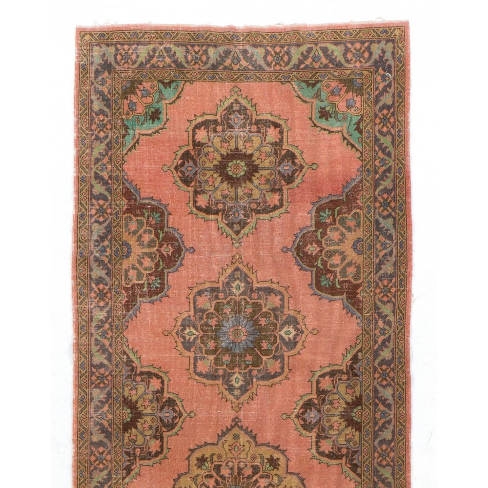 One-of-a-Kind Handmade Vintage Turkish Village Runner Rug for Hallway Decor