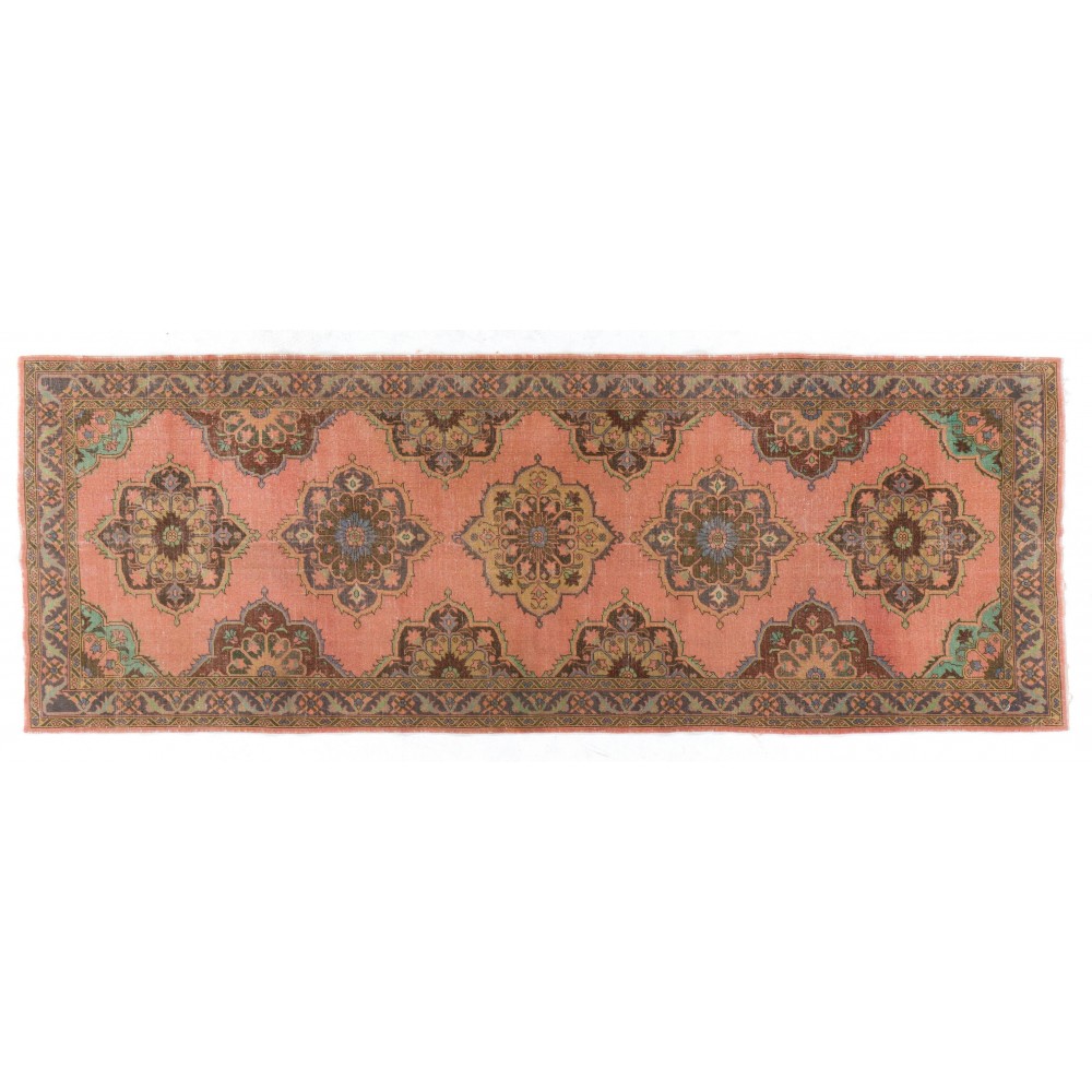 One-of-a-Kind Handmade Vintage Turkish Village Runner Rug for Hallway Decor
