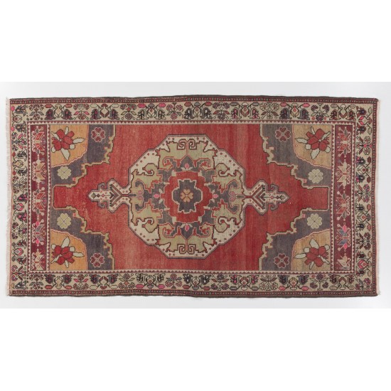One of a Kind Vintage Cappadocia Rug. 100% Wool. Traditional Handmade Carpet