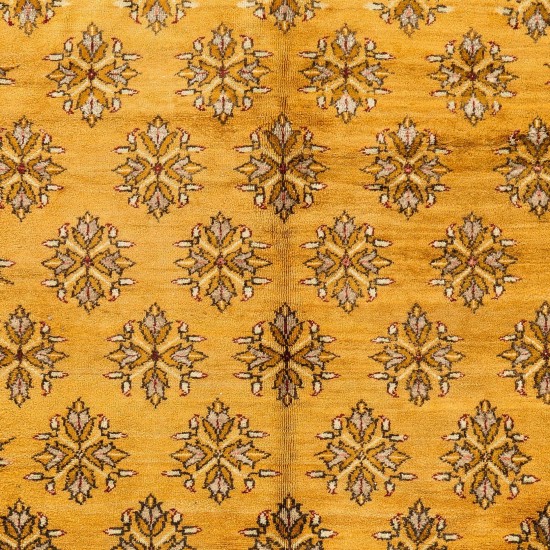 Vintage Handmade Turkish Karapinar Rug in Butterscotch Yellow, 100% Wool