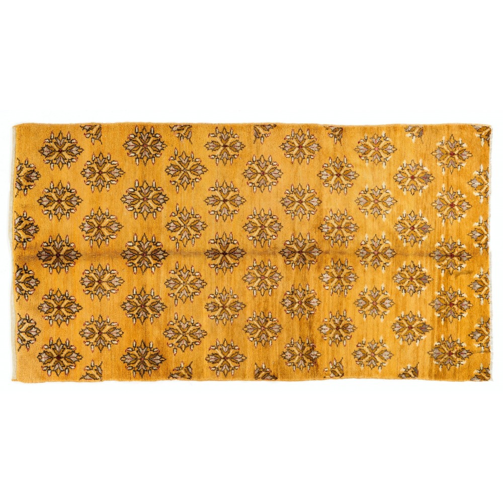 Vintage Handmade Turkish Karapinar Rug in Butterscotch Yellow, 100% Wool