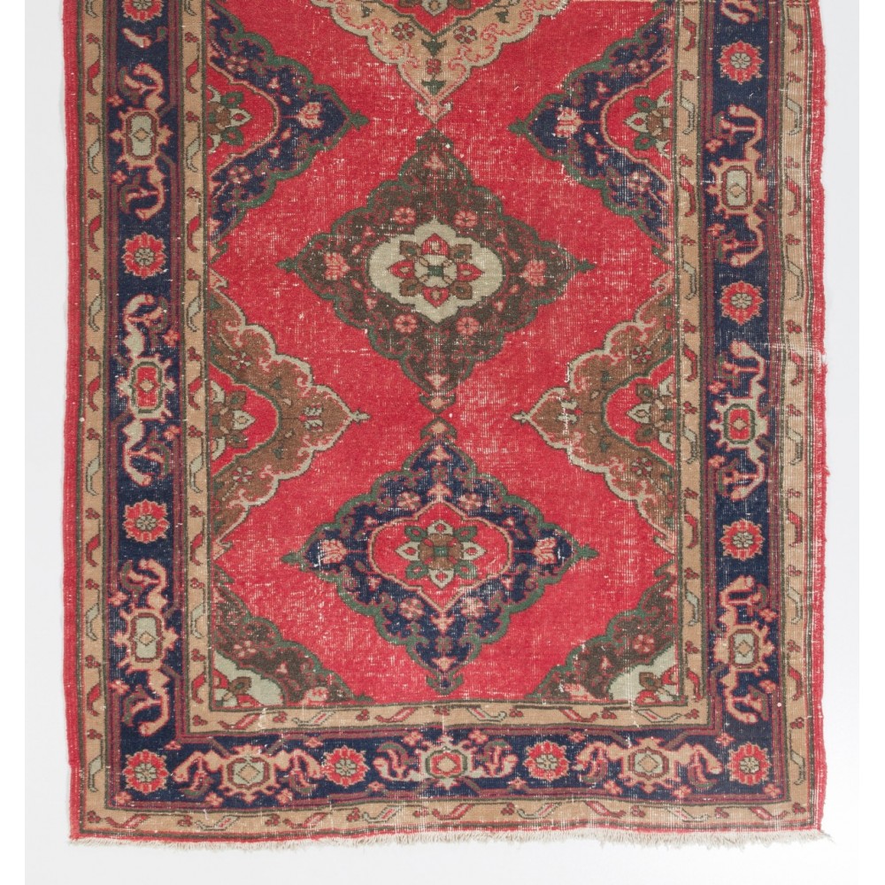 Vintage Anatolian Village Runner. Hand-knotted Wool Rug for Hallway