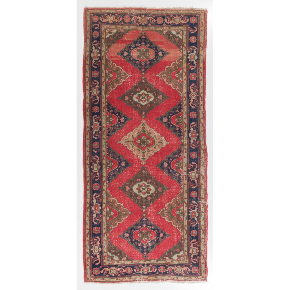 Vintage Anatolian Village Runner. Hand-knotted Wool Rug for Hallway