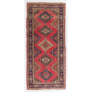 Vintage Anatolian Village Runner. Hand-knotted Wool Rug for Hallway