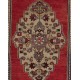 Vintage Anatolian Village Rug, Traditional Wool Oriental Rug in Red and Blue