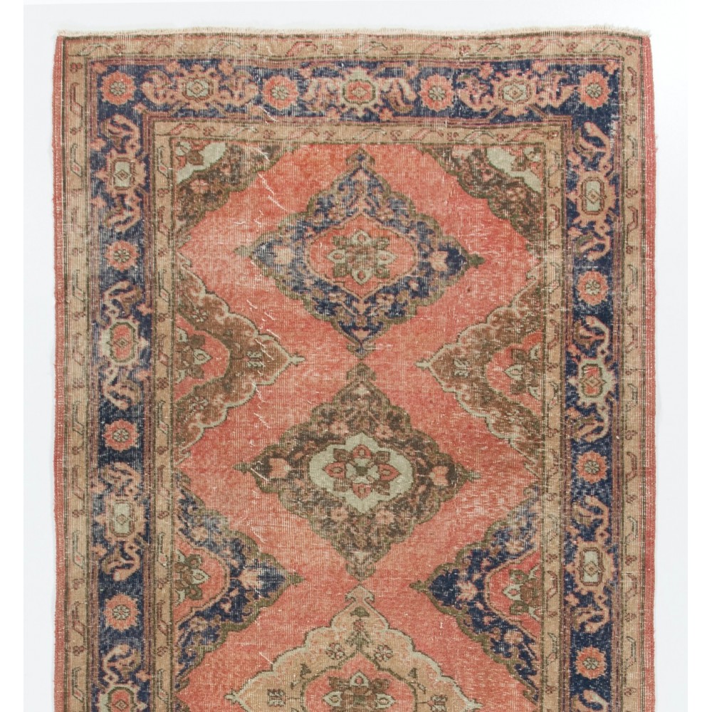 Mid-20th Century Handmade Turkish Runner Rug for Hallway Decor