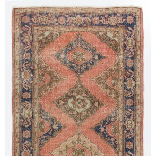 Mid-20th Century Handmade Turkish Runner Rug for Hallway Decor Mid-20th Century Handmade Turkish Runner Rug for Hallway Decor