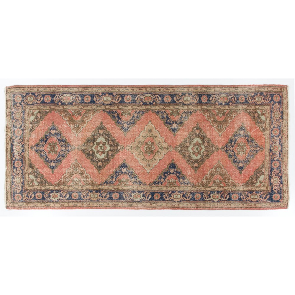Mid-20th Century Handmade Turkish Runner Rug for Hallway Decor