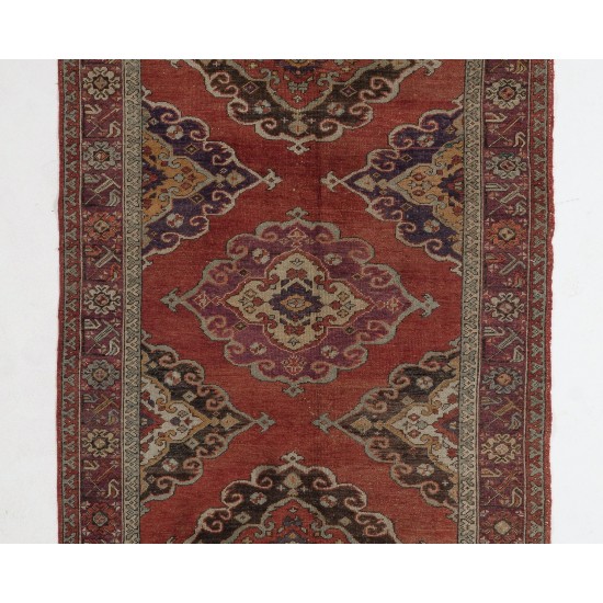 Hand-Knotted Vintage Anatolian Runner Rug. Tribal Style Hallway Runner Hand-Knotted Vintage Anatolian Runner Rug. Tribal Style Hallway Runner