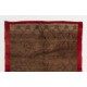 Vintage Handmade Camel & Red Wool Tulu Rug with Floral Lattice Design