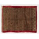 Camel & Red Wool Tulu Rug with Floral Lattice Design.