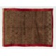 Vintage Handmade Camel & Red Wool Tulu Rug with Floral Lattice Design