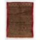 Vintage Handmade Camel & Red Wool Tulu Rug with Floral Lattice Design