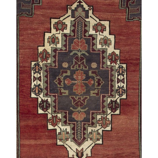 Handmade Vintage Turkish Tribal Rug. One of a Kind Oriental Carpet