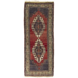 Handmade Vintage Turkish Tribal Rug. One of a Kind Oriental Carpet
