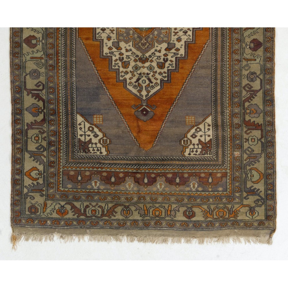 One-of-a-Kind Vintage Handmade Anatolian Taspinar Rug, 100% Wool. Soft Colors
