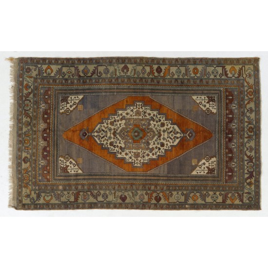 One-of-a-Kind Vintage Anatolian Taspinar Rug, 100% Wool. Soft Colors 