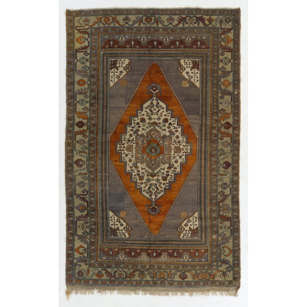 One-of-a-Kind Vintage Handmade Anatolian Taspinar Rug, 100% Wool. Soft Colors