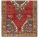 One-of-a-Kind Vintage Handmade Turkish Rug in Red, Indigo and Marigold
