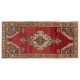 One-of-a-Kind Vintage Handmade Turkish Rug in Red, Indigo and Marigold