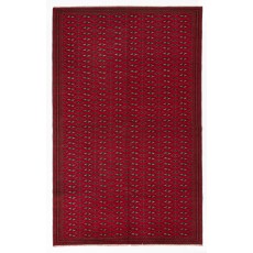 Fine Vintage Handmade Turkoman Rug from Central Asia. Wool Carpet in Red Color