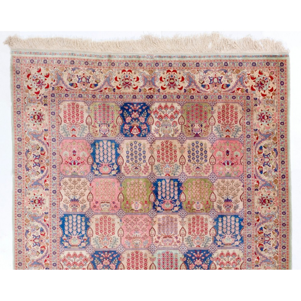Fine Pure Silk Turkish Hereke Rug. Investment Quality Work of Floor Art