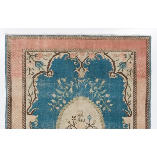 Hand-Knotted Area Rug. Vintage European Design Carpet Hand-Knotted Area Rug. Vintage European Design Carpet