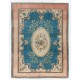 Hand-Knotted Area Rug. Vintage European Design Carpet