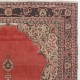 Vintage Handmade Turkish Red Large Area Rug with Medallion Design