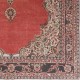 Vintage Handmade Turkish Red Large Area Rug with Medallion Design