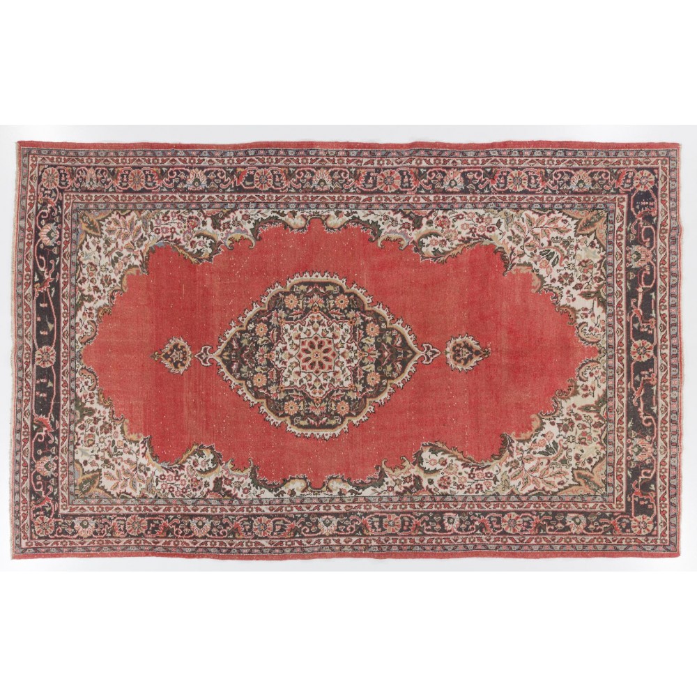 Vintage Hand Knotted Turkish Village Rug
