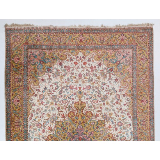 Fine Vintage Handmade Silk Turkish Kayseri Rug