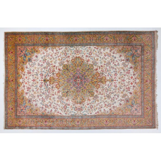 Fine Vintage Handmade Silk Turkish Kayseri Rug Fine Vintage Handmade Silk Turkish Kayseri Rug