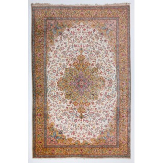Fine Vintage Handmade Silk Turkish Kayseri Rug