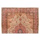 Vintage Oriental Rug. Traditional Hand-Knotted Wool Carpet.