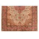 Vintage Oriental Rug. Traditional Hand-Knotted Wool Carpet.