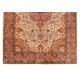 Vintage Oriental Rug. Traditional Hand-Knotted Wool Carpet.