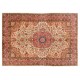 Vintage Oriental Rug. Traditional Hand-Knotted Wool Carpet.